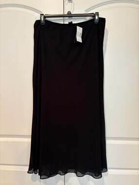 Maggie Barnes Plus Size Chiffon Maxi Skirt Black 3X 26/28W New with Tags